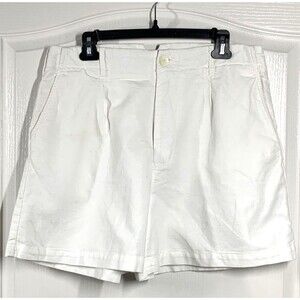 Alex Mill Pleated Boy Shorts Linen Cotton Womens Size 12 White 4" Inseam Classic
